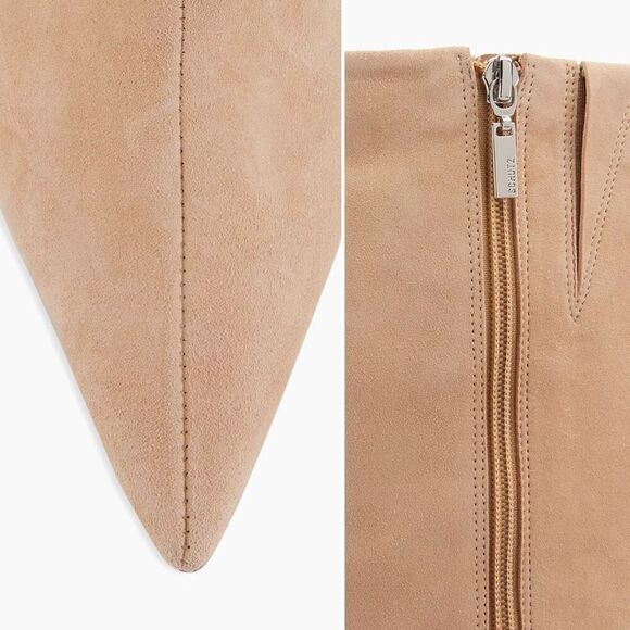 Schutz Asya Up Suede Wedge Boot in True Beige Size 8.5 - Picture 11 of 12
